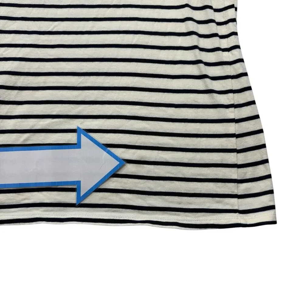 TEA COLLECTION Classic Striped Dress Blue White Sz 14 Girls Embroidered 8F82300